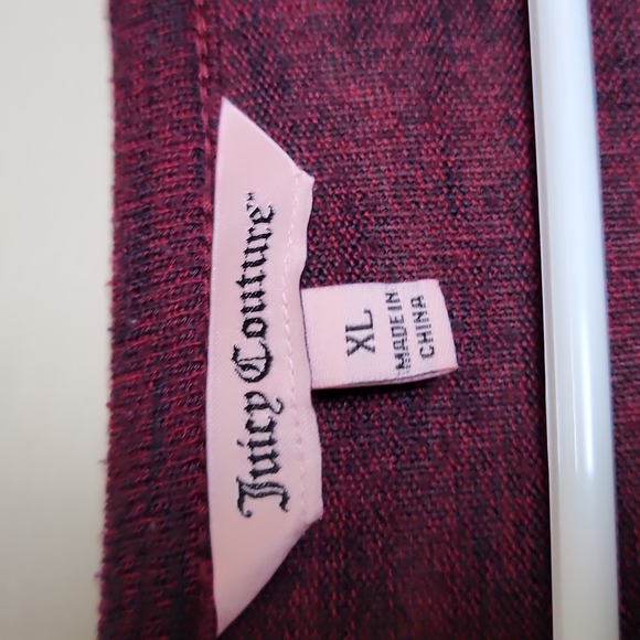 Juicy Couture Womens Maroon Heathered Cutout V-Neck Draped Short Sleeve Top - Picture 3 of 4